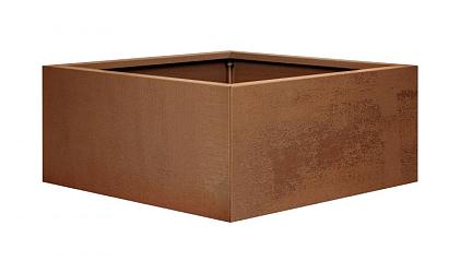 Bloembak vlak - 90x90x40 cm Corten