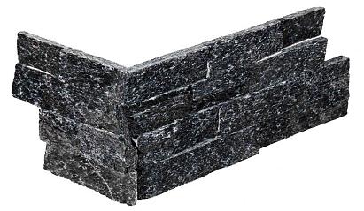Stone Panels Black Quarzite (40+20)x15x1,5-2,5 cm (1 hoek=1 set)