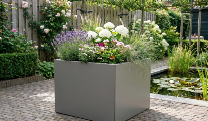 Plantenbak Vlak Taupe 210x210x40 cm