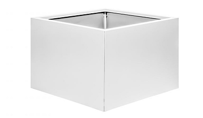 Bloembak vlak - 60x60x40 cm Wit