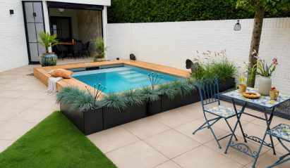 Plantenbak Vlak Grafietzwart 180x180x60 cm