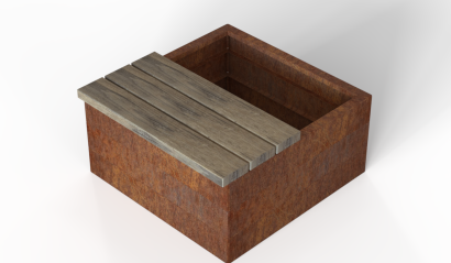 Zitbank - Recht 60x47 cm Hardhout