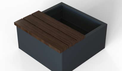 Zitbank - Recht 150x47 cm Hardhout