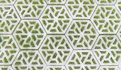 SCHELLEVIS ® OUD HOLL. HEXAGON OPEN 37,5X37,5X7 CM GRIJS