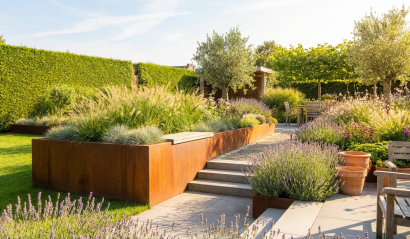 Plantenbak Vlak Corten 120x30x80 cm