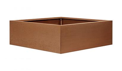 Plantenbak Vlak Corten 120x120x80 cm