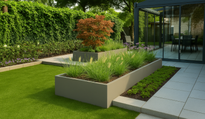 Plantenbak Vlak Taupe 120x60x80 cm