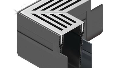 ACO Slim-Line hoekst.incl.RVS rooster