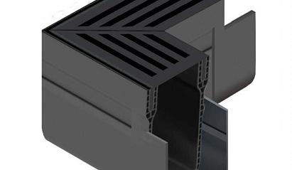 ACO Slim-Line hoekst.incl.zwart alu rstr