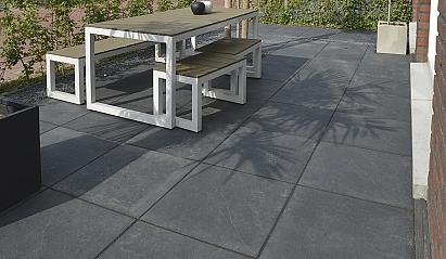 Solido Ceramica 30MM Cemento Black tegel 60x60x3 cm.