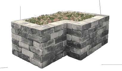 TUMBELWALL GETR. 30X20X10CM MATTERHORN