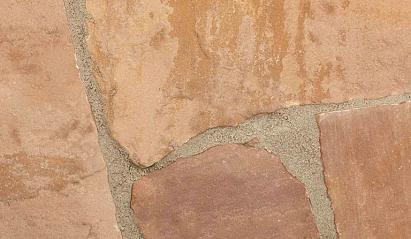 Flagstones Modak, ca. 25-40 mm dik horizontaal verpakt, ca. 4-7 stuks per m2.