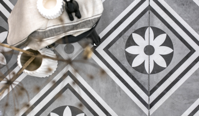 GeoCeramica® 60x60x4 Concreet Flower dec
