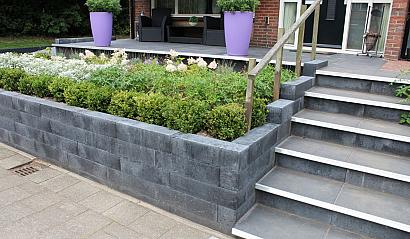 Patioblok Antraciet 60x15x15cm strak