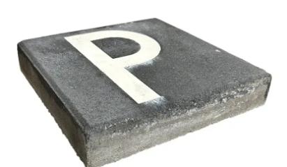 Parkeertegel 30x30x6 zw/w P 25 cm