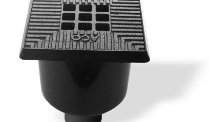 Vloerput kunstst.rand +gietijzer rooster