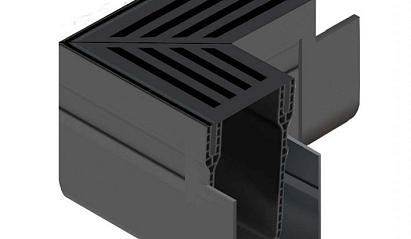 ACO Slim-Line hoekst.incl.zwart alu rstr