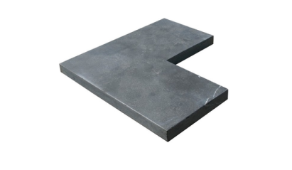 Vijverrand Hoekst.50/50x30x3 cm Spotted Blue, Geschuurd