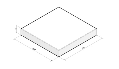 Betontegel 30x30x4,5 cm Wit (HK)
